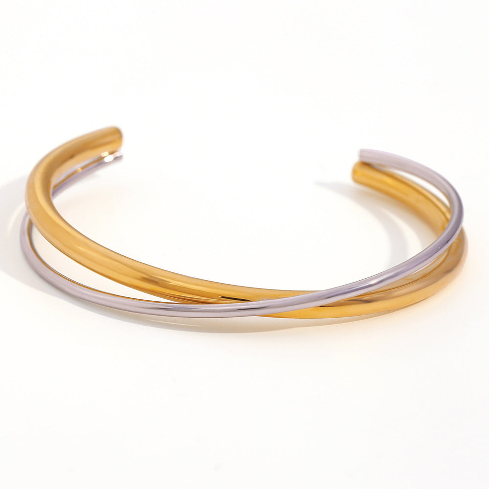 Gold-Plated Cross Bracelet