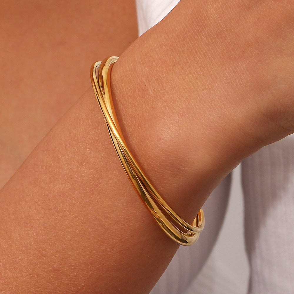 Gold-Plated Cross Bracelet