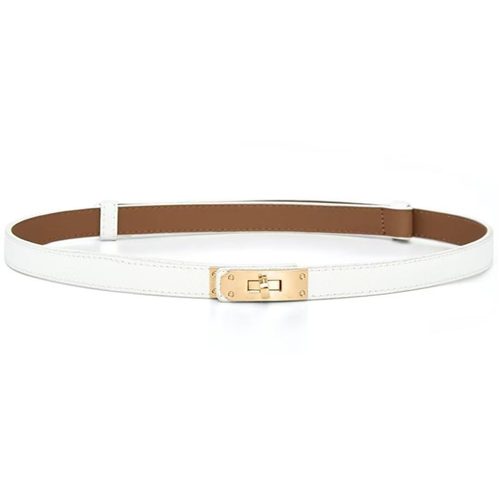 Adjustable Faux-Leather Belt with Turn-Lock Buckle