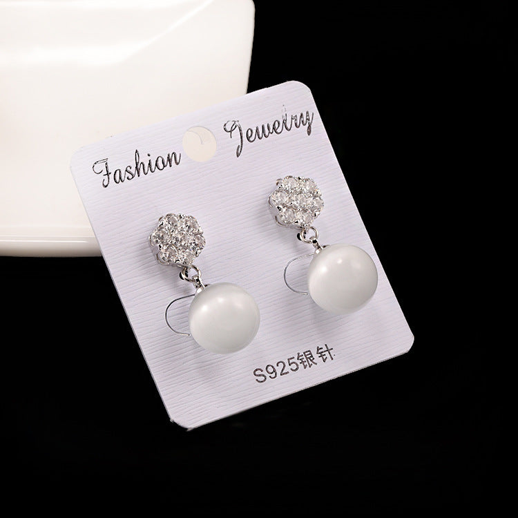 Silver Pearl Drop Earrings
