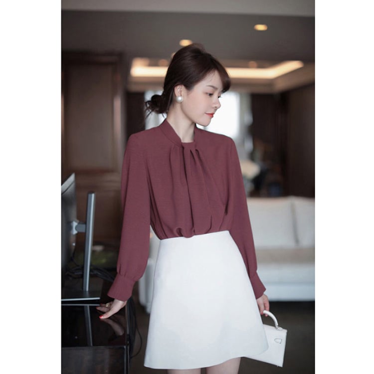 Pearl-Finish A-Line Skirt