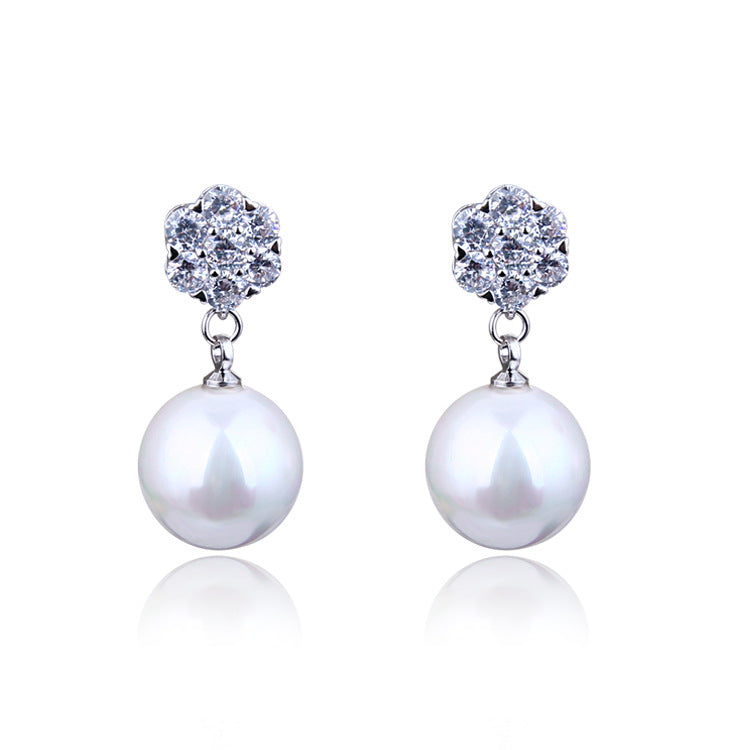 Silver Pearl Drop Earrings