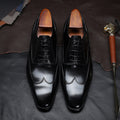 Square-Toe Brogue Shoes