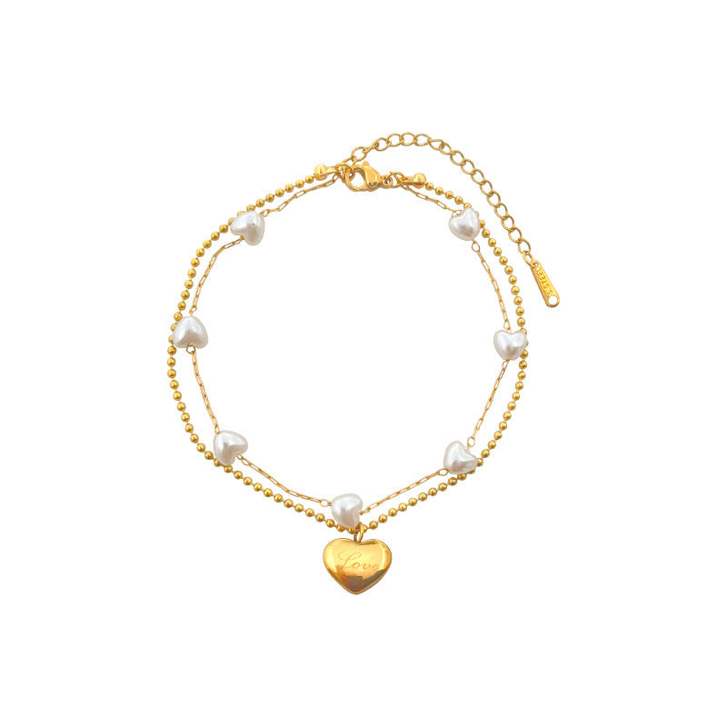 Layered Heart Anklet