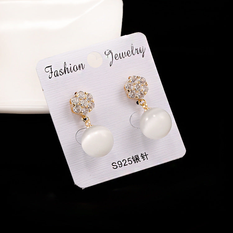 Silver Pearl Drop Earrings