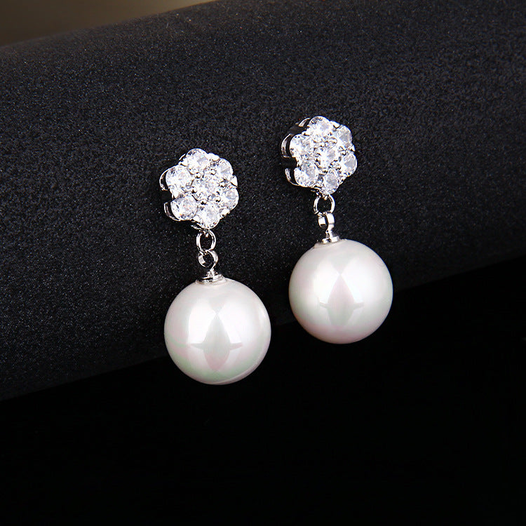 Silver Pearl Drop Earrings