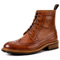 Men's Round-Toe Leather Boots