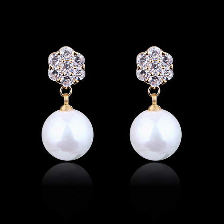 Silver Pearl Drop Earrings